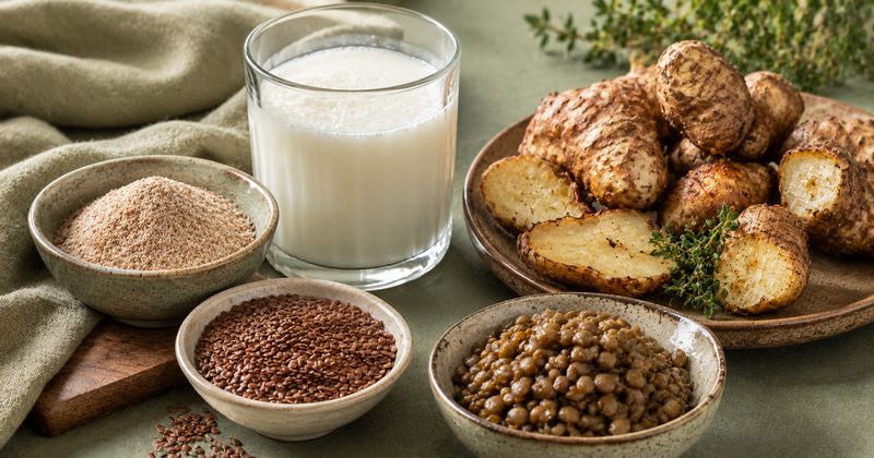 Illustration des fibres alimentaires nourrissant les bactéries productrices de butyrate dans le côlon