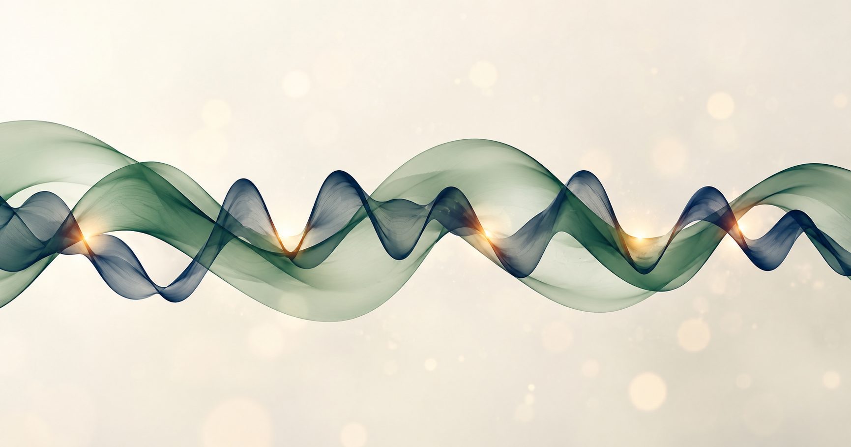 Courbe abstraite de variabilité cardiaque synchronisée avec une respiration lente