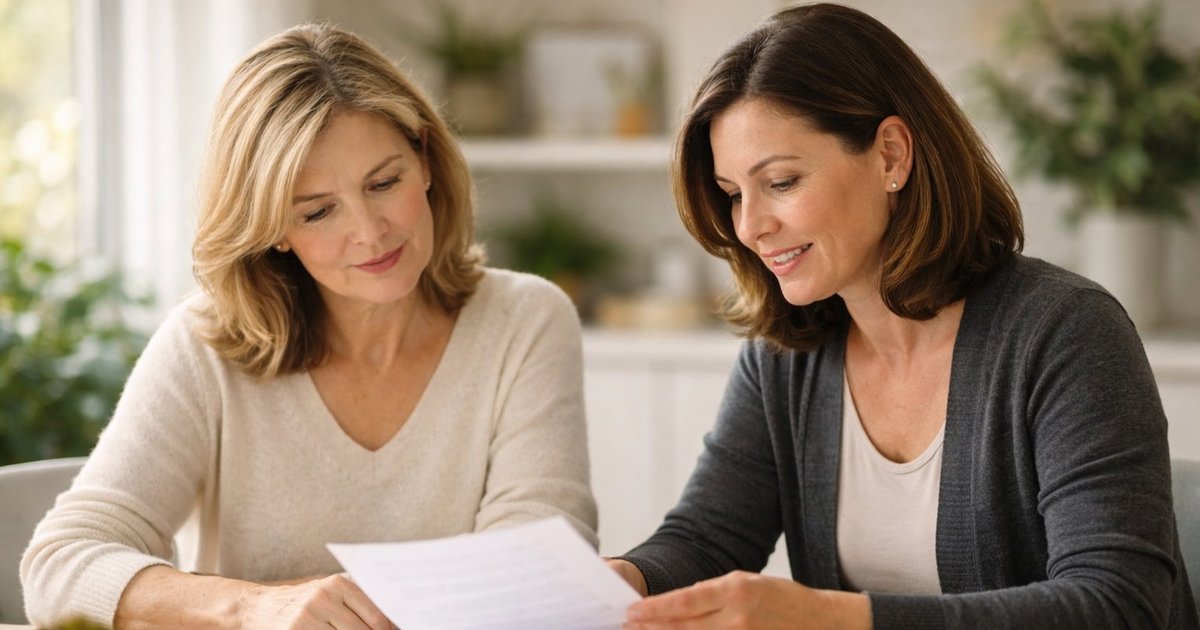 Lumière douce traversant des formes organiques vertes, évoquant clarté et discernement dans le soin