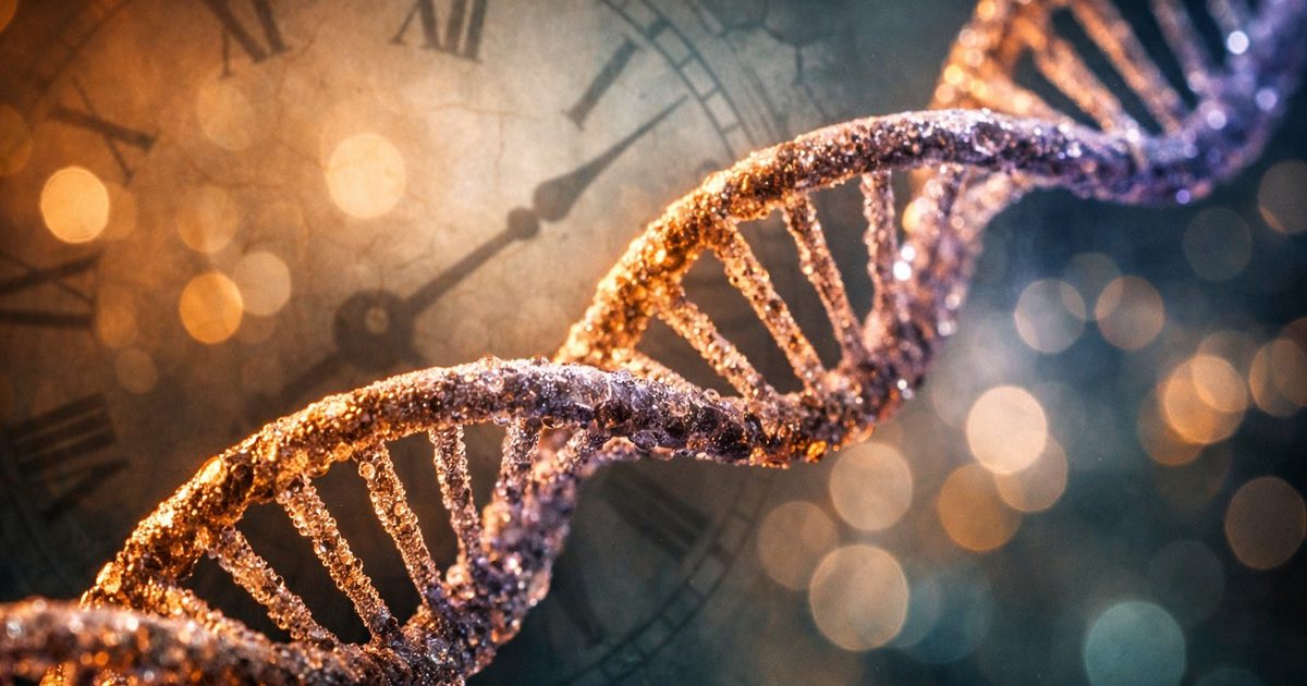 Représentation abstraite de la structure de l'ADN et des processus de réparation cellulaire