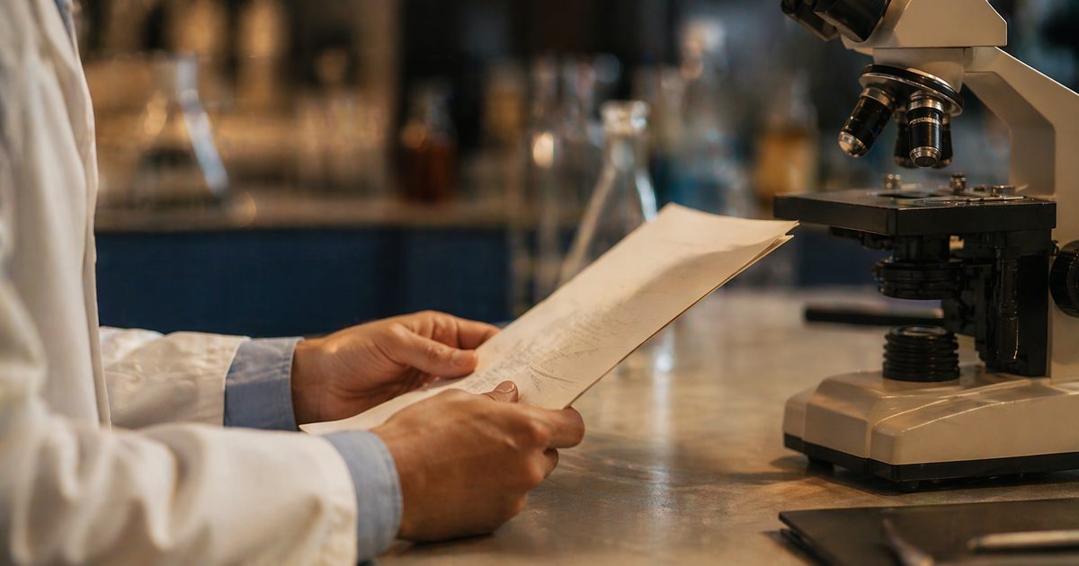 Flacons de laboratoire, graphiques de courbes d'essai clinique — recherche sur le Covid long