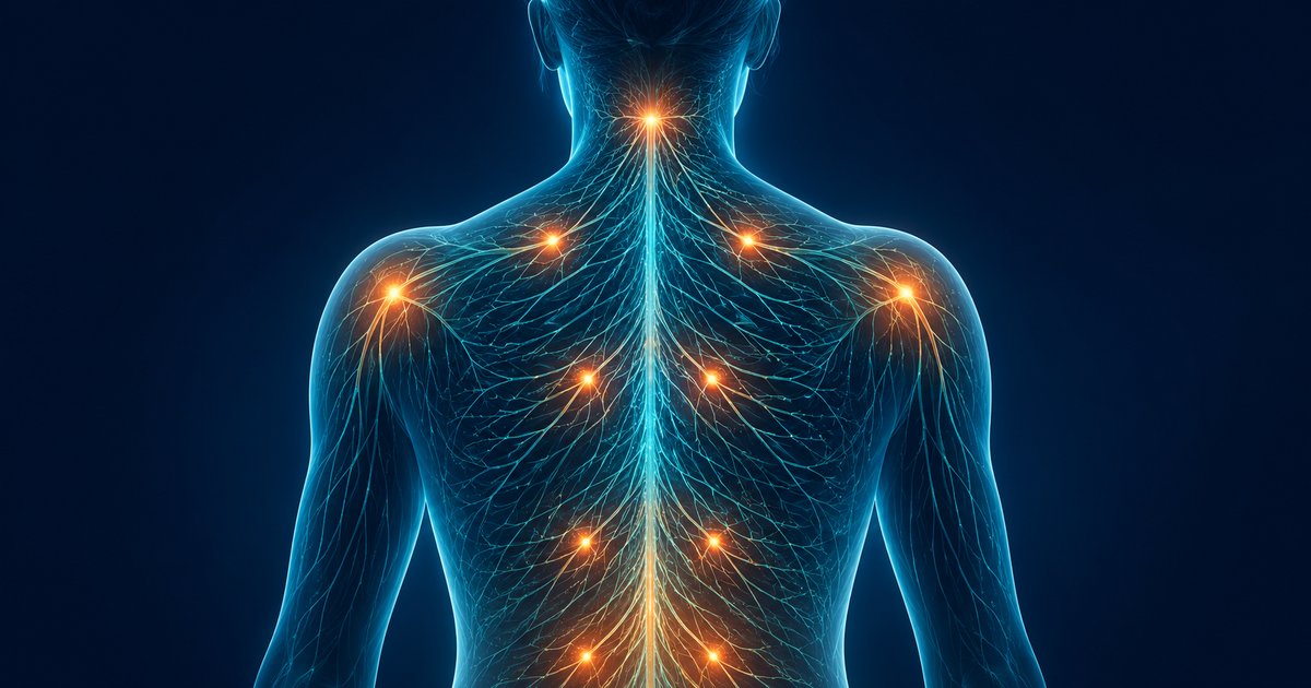 Représentation du système nerveux central et des circuits de traitement de la douleur dans la fibromyalgie