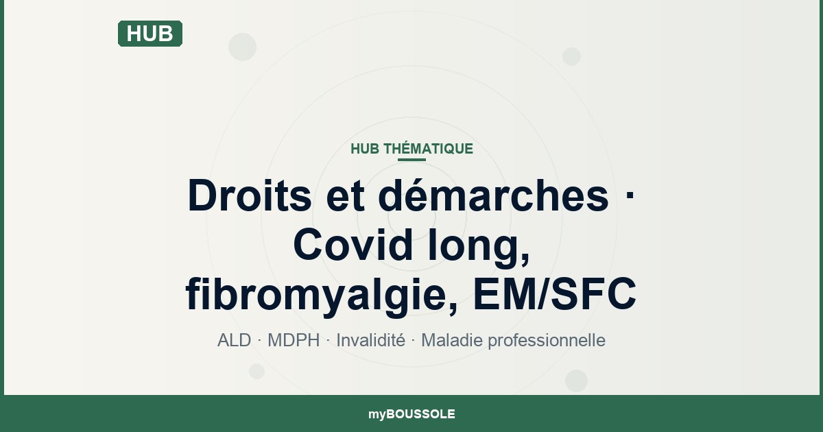 Droits et démarches : Covid long, fibromyalgie, EM/SFC