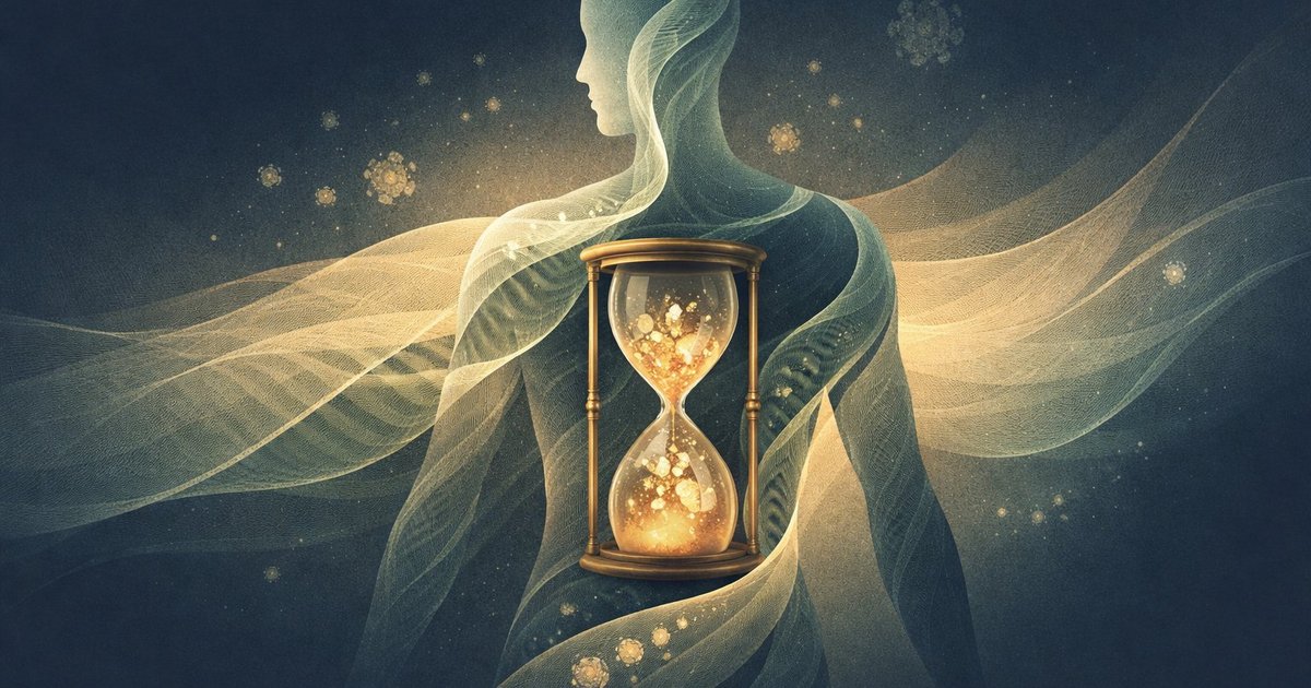 Représentation abstraite d'un virus interagissant avec une double hélice d'ADN