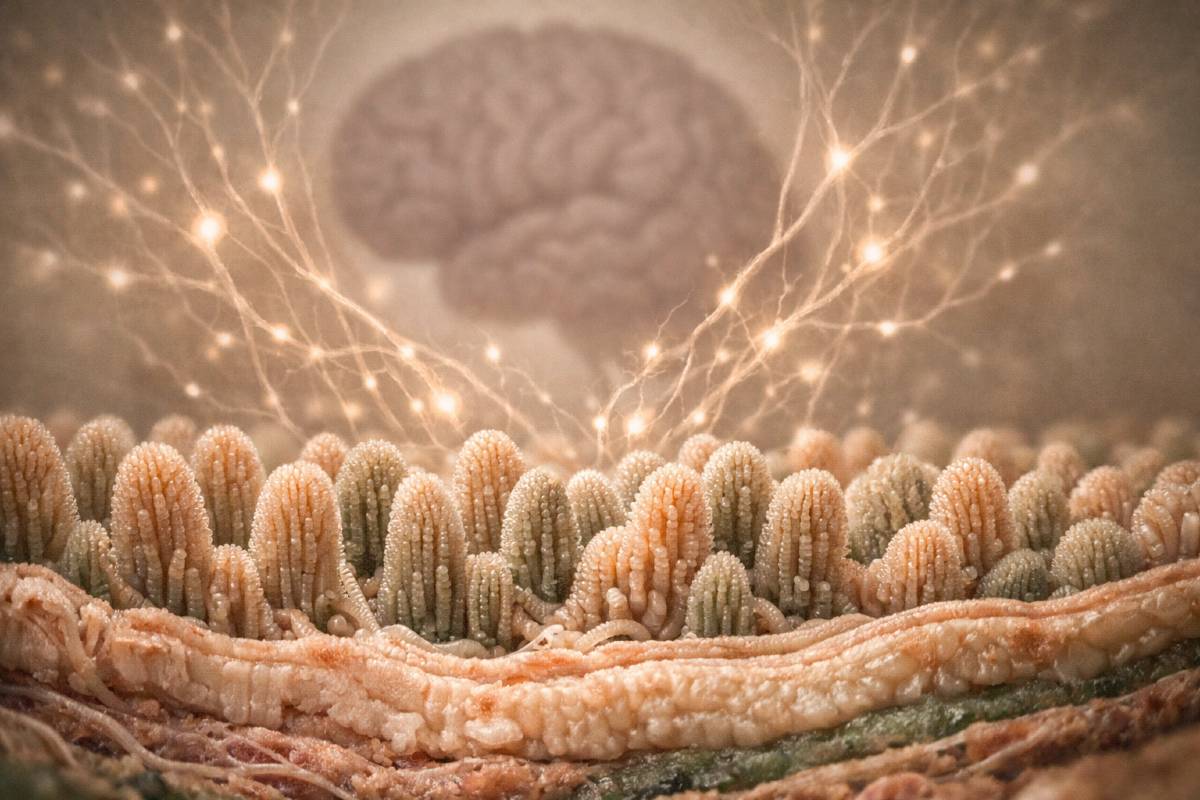 Schéma de l'axe intestin-cerveau et son rôle dans les maladies chroniques