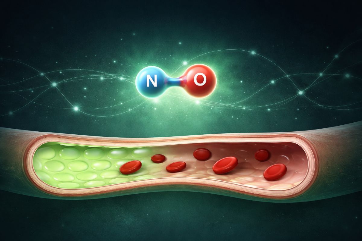 Représentation schématique de la microcirculation et du rôle de l'oxyde nitrique dans la vasodilatation