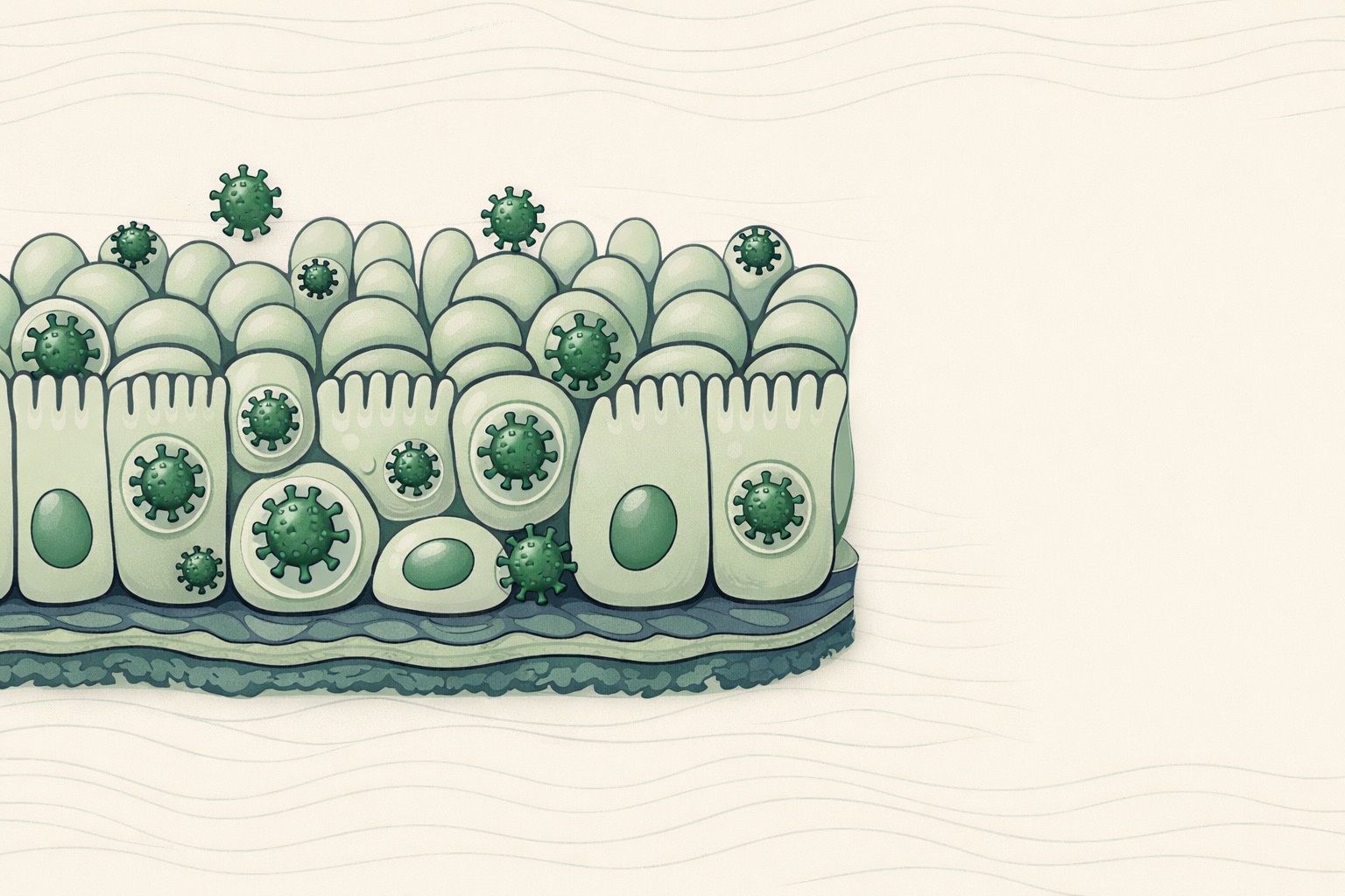 Représentation schématique d'un réservoir viral tissulaire dans le Covid long