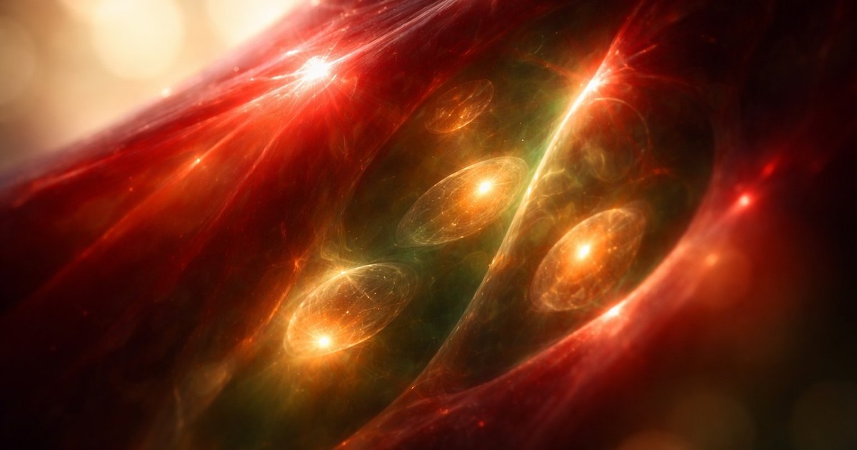 Lumière rouge proche infrarouge illuminant des cellules — représentation de la photobiomodulation