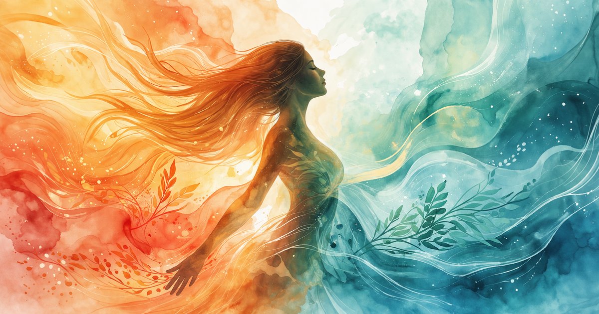 Illustration abstraite représentant les fluctuations hormonales féminines