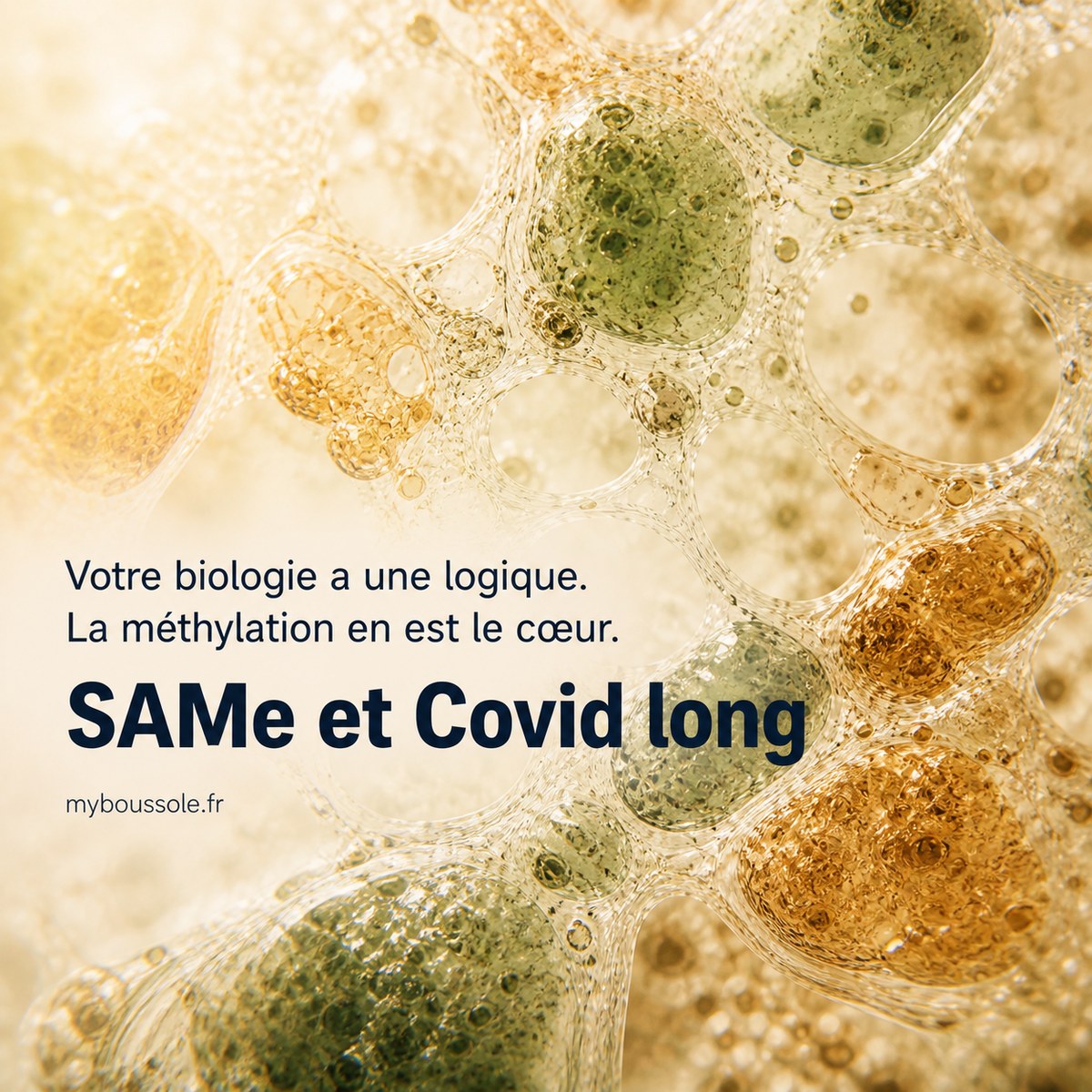 Structure cellulaire évoquant le réseau de méthylation — SAMe et Covid long, myBOUSSOLE