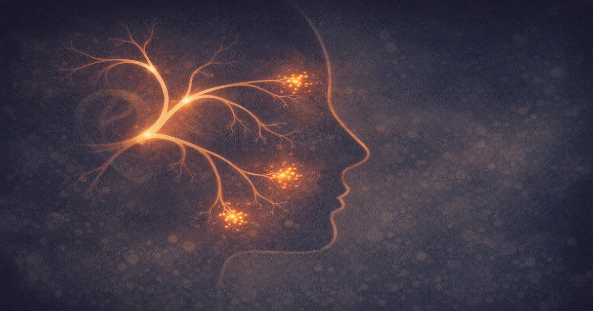 Représentation abstraite d'un réseau nerveux facial baigné dans une lumière verte apaisante