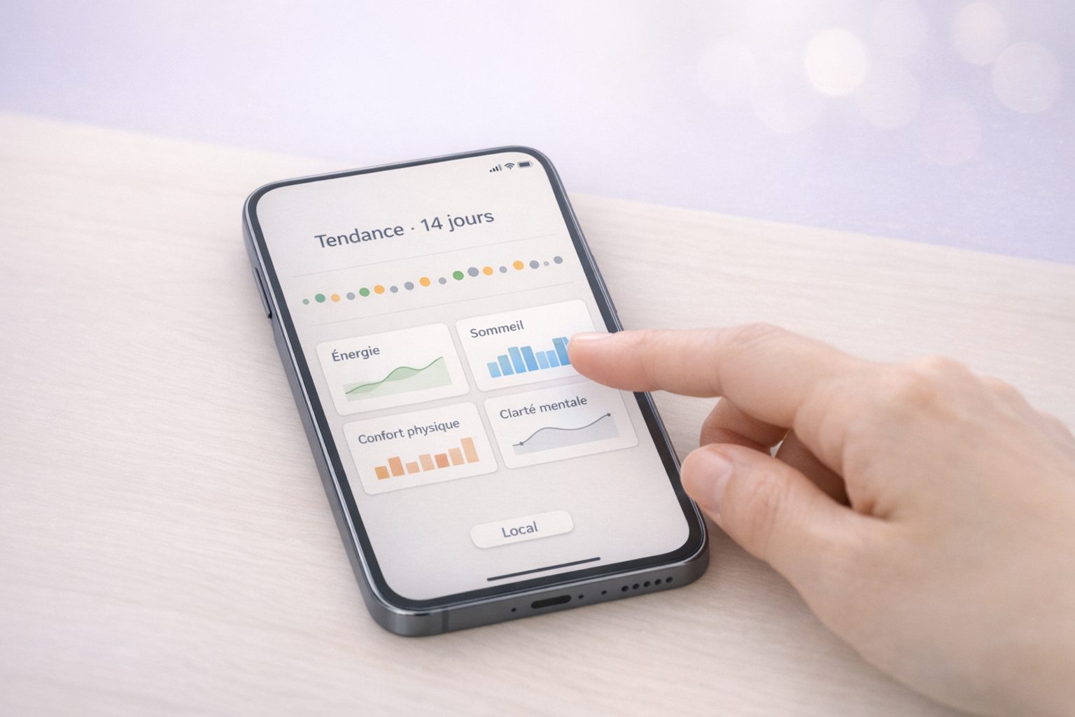 Tendance sur 30 jours dans l'application Boussole