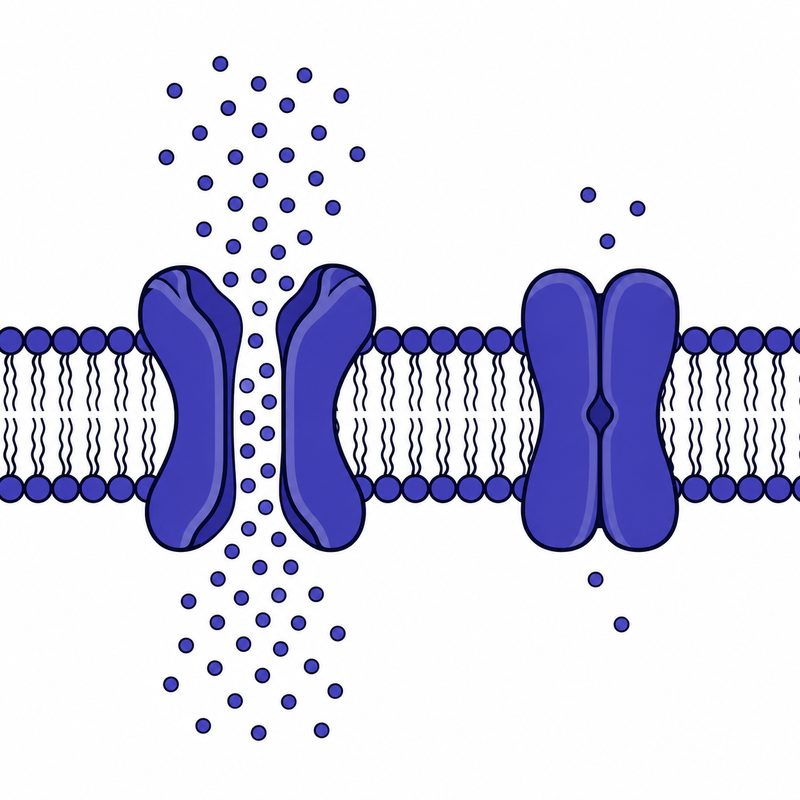 Schéma d'un récepteur NMDA saturé par un excès de glutamate dans le cerveau