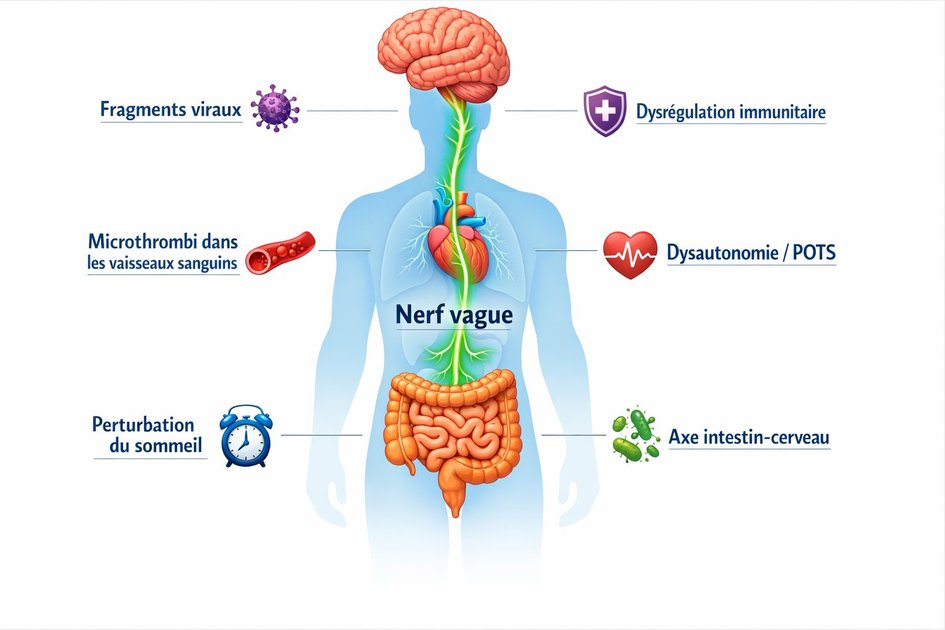 Les 6 mécanismes du Covid long autour du nerf vague
