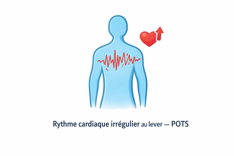 Illustration : rythme cardiaque irrégulier au lever — POTS