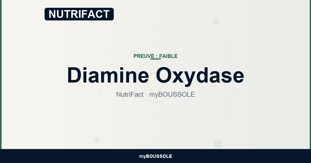 Diamine Oxydase (DAO) : histamine, intolérance histaminique et limites de la supplémentation — NutriFact myBoussole