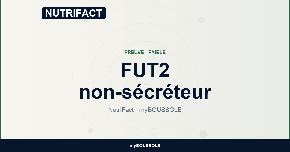 FUT2 et statut sécréteur : ce que le variant rs601338 change réellement — myBoussole