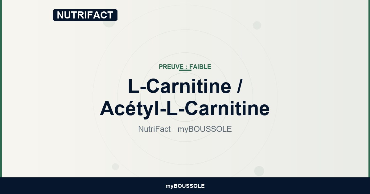 L-Carnitine : mitochondries et SFC-EM — NutriFact myBoussole