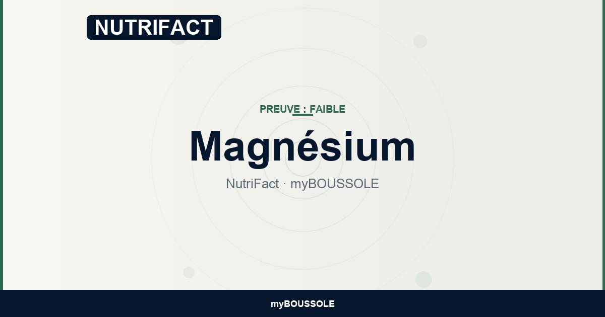 Magnésium — NutriFact myBoussole