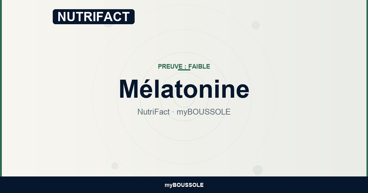Mélatonine : sommeil, rythme circadien, données par indication — NutriFact myBoussole