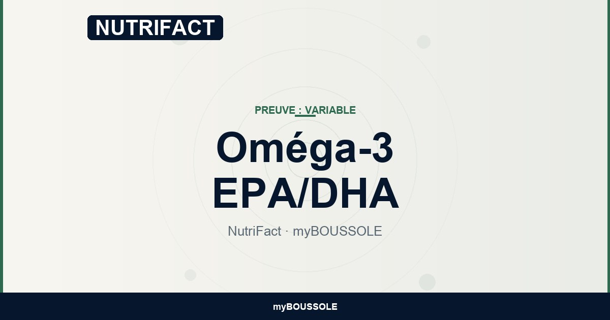 Oméga-3 EPA/DHA : preuves par indication — NutriFact myBoussole