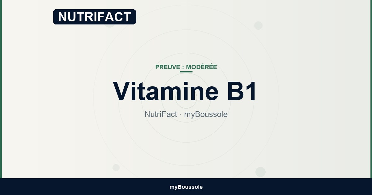 Vitamine B1 (thiamine) – NutriFact myBoussole